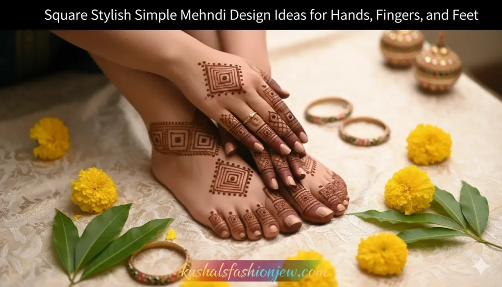 Square Stylish Simple Mehndi Design