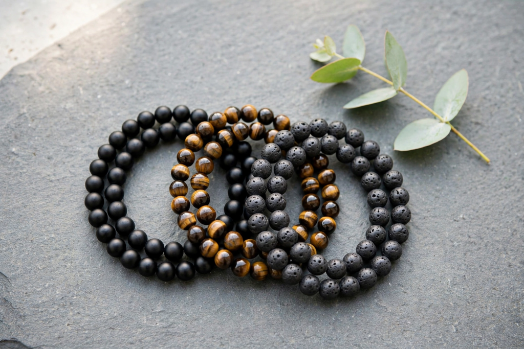 8mm Tiger Eye Bracelet for Men – Natural Stone Beads Bracelet Set