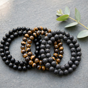 Illustrative styling image of a tiger eye bracelet