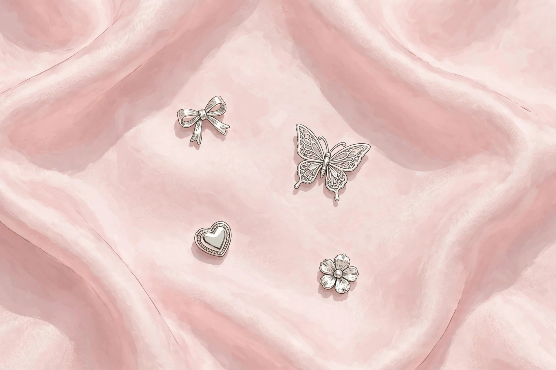 Illustrative styling image of a dangling belly button ring with charm details