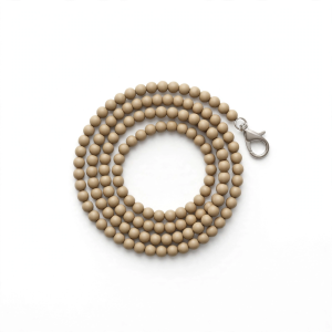 Illustrative plain unbranded beaded charm strap with a metal clasp